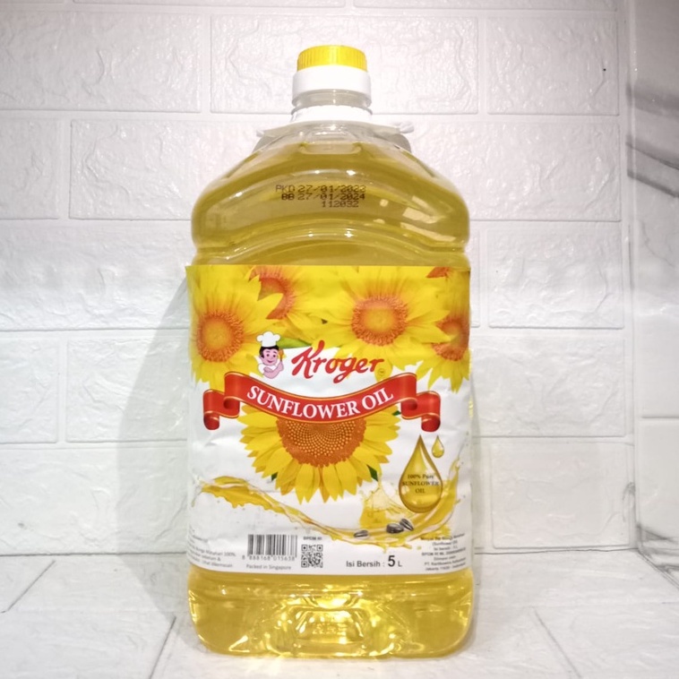 

NEW!! Kroger Sunflower Oil 5 lt / Minyak Bunga Matahari 5 lt exp 02/2025