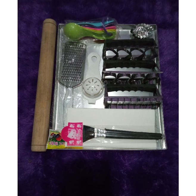 Paket loyang dan cetakan kue kering / 1set loyang dan cetakan kue kering isi loyang kuker, 3pcs ceta