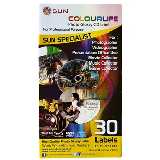 Kertas CD Sun Colourlife Photo Glossy CD Label 30 Labels