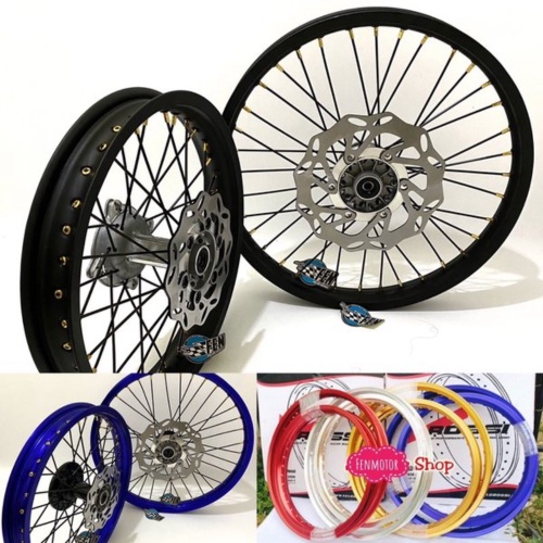 Unik Paketan Velg KLX 16 19 18 21 Set - Velg Cross Sepaket Velg CRF KLX WR Tromol Jari2 KLX150 16 19