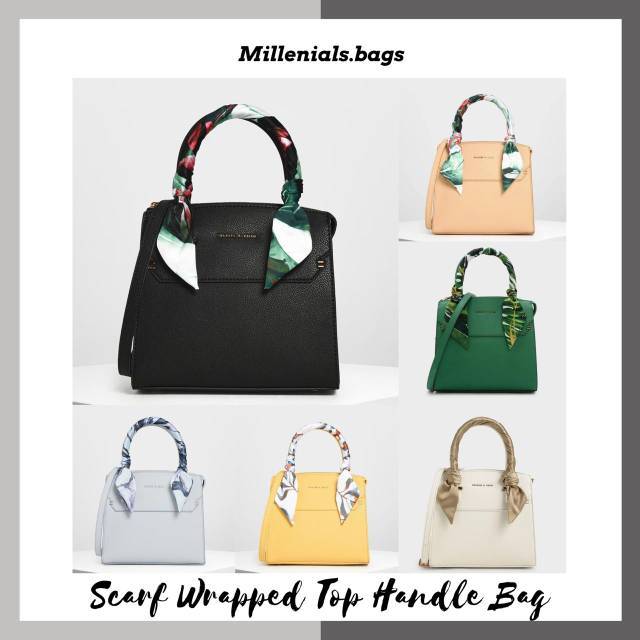 Cnk scarf wrapped top handle bag