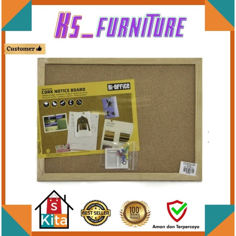 

Cork Board/ Papan pesan Dinding 60 x 45 Cm /Papan Pemberitahuan
