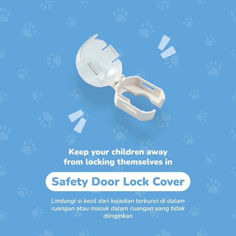 Safecubs safety door lock cover pengaman pelindung kunci pintu anak