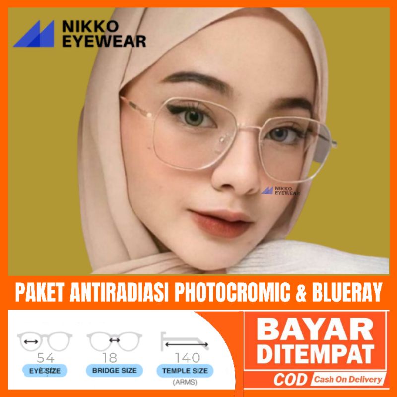 Paket Kacamata 20034 Lensa Antiradiasi Photocromic Blueray