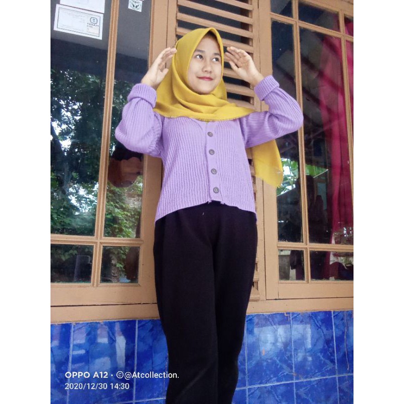 cardigan crop,kancing batok