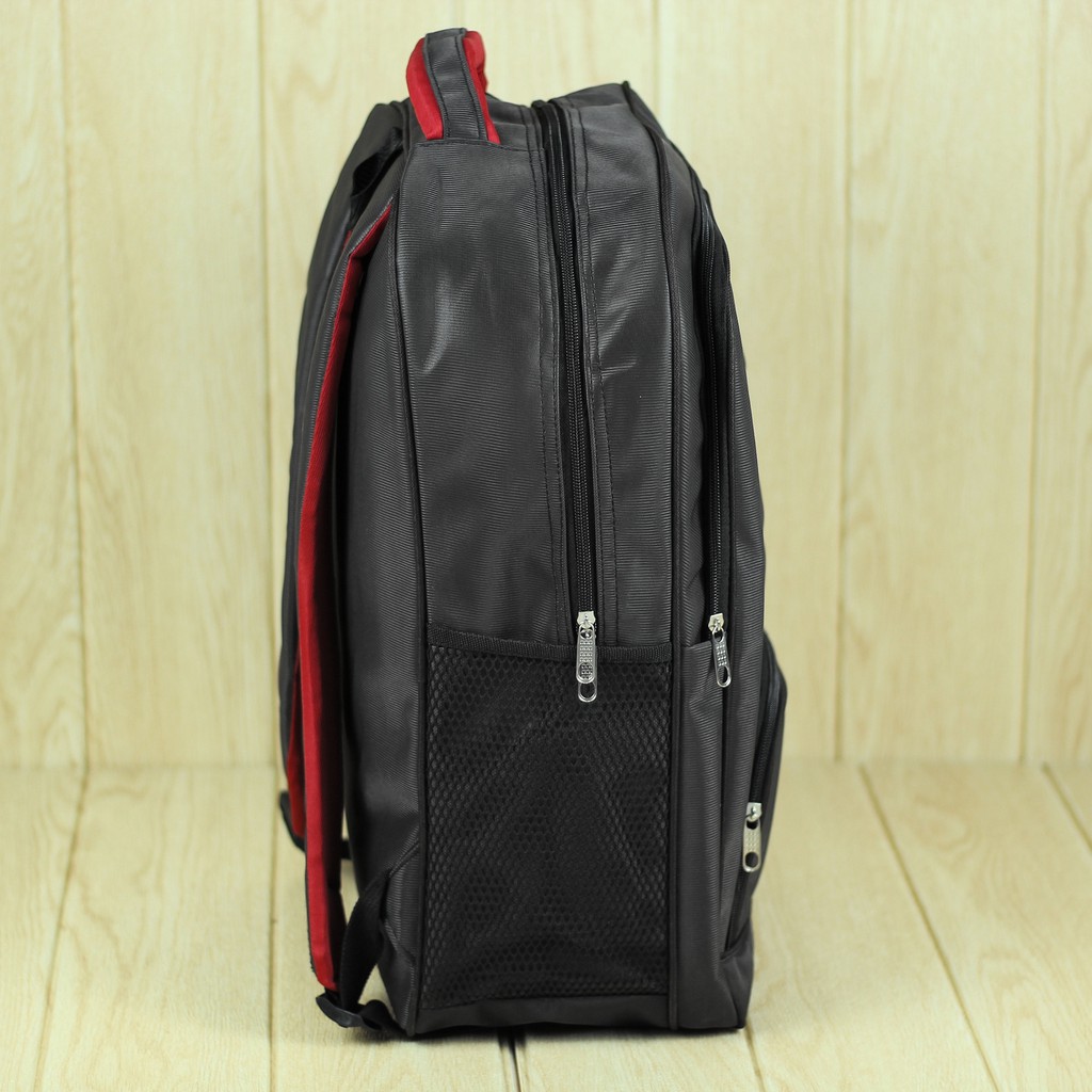 Tas Punggung Pria Polo Mikro Garis Coklat Sekolah Kuliah Kerja Ransel Sekolah Tebal Anak SMP Laptop Gendong Pria Bonus raincover nyaman di punggung