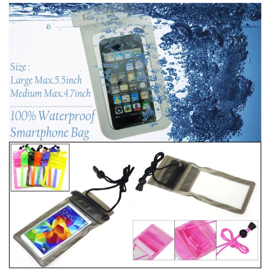 BAJ Sarung Hp Anti Air Pouch Bag Universal Handphone Foto Dalam Cover Tahan Waterproof Case 6,3inch - SS160