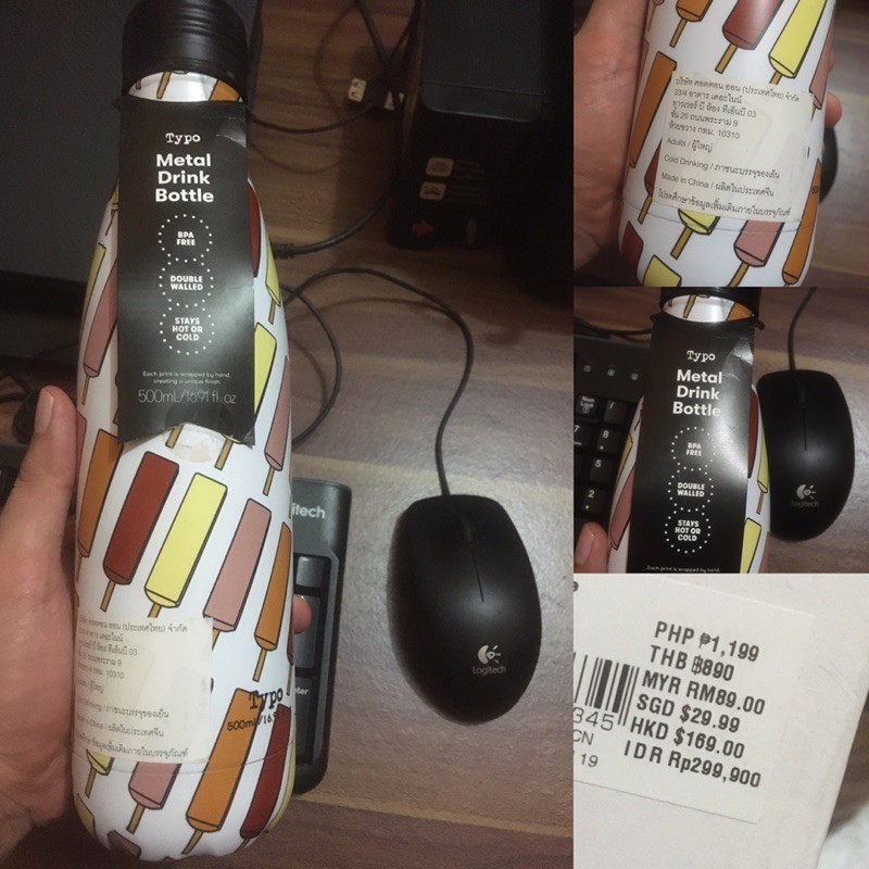 Typo Metal Drink Bottle Botol Minum