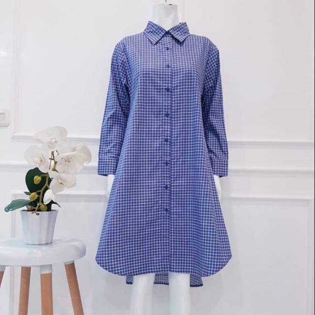 Kemeja Kotak Wanita Remaja Terbaru Baju Atasan Tunik Wanita Remaja Simple Elegan