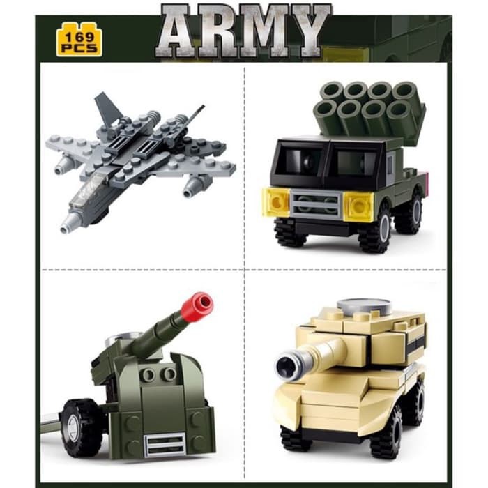 Sluban lego - a set of army theme lego - mainan import anak - lego tentara