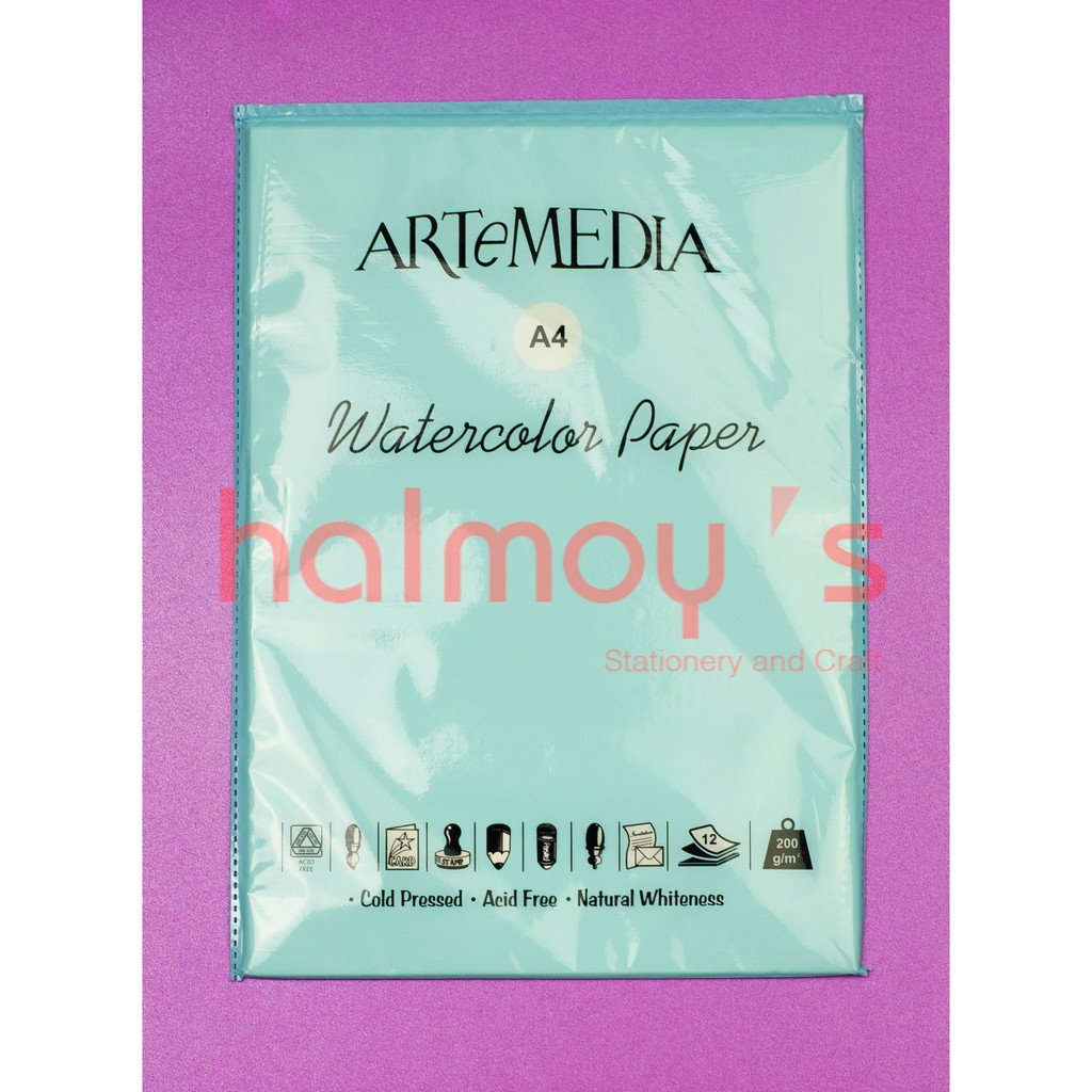 

KERTAS / PAPER WATER COLOR / CAT AIR ARTEMEDIA A4 200 GSM 12 PCS