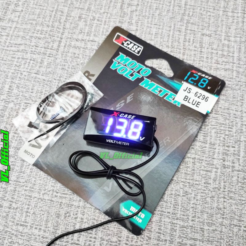 Volt Meter Aki x-case / Rizoma Voltmeter Untuk Pengukur Aki Motor Universal