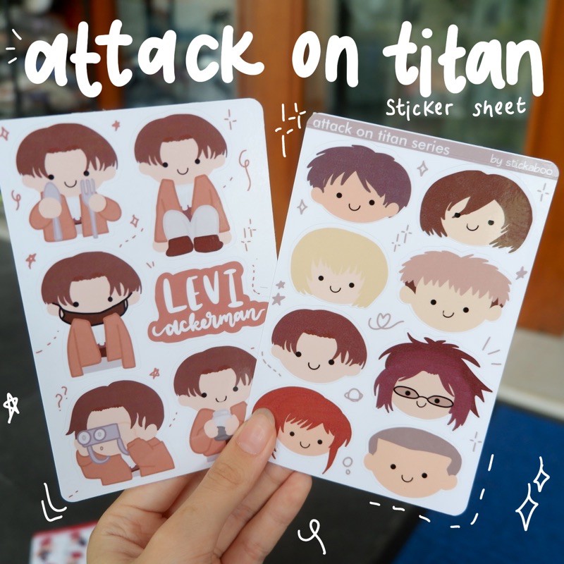 

Attack On Titan Sticker Sheet Series — anime stiker levi aot mikasa eren jean hange sasha stickaboo