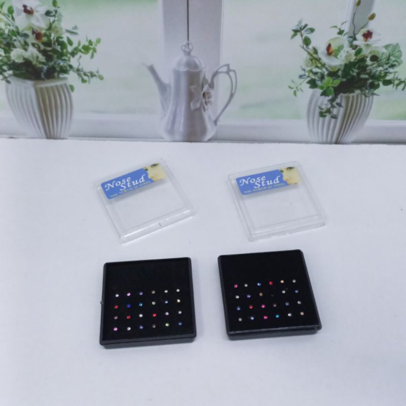 Anting Hidung Nose Stud 1bok Mika Isi 24Pcs