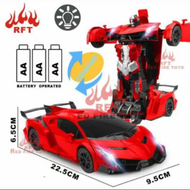 Mobil remot control jadi robot transformer batre charger