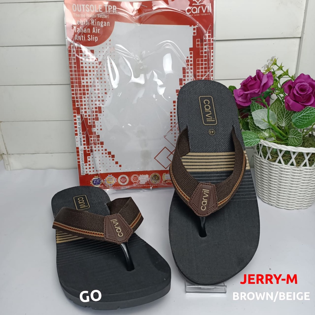 gos CA CARVIL ORIGINAL! Sandal Jepit Pria CARVIL Sandal Jepit Cowok Anti Selip Anti Anti Air Ringan AwetTerbaru