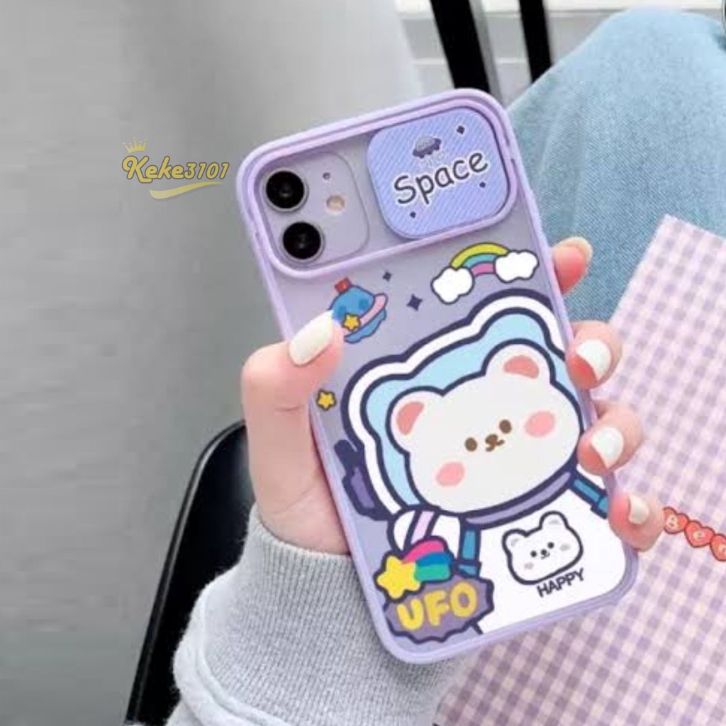 Case Oppo A15 A15S A16 A1K A37 A3S A5S A12 A7 A11K A54 A5 A9 A31 A39 A57 A55 4G 5G 2020 Softcase Purple Slide Lens Cover