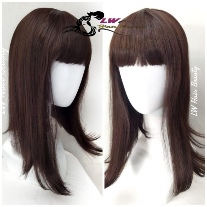Wig Wanita Pendek Poni Rambut Palsu Wanita Pendek Boob