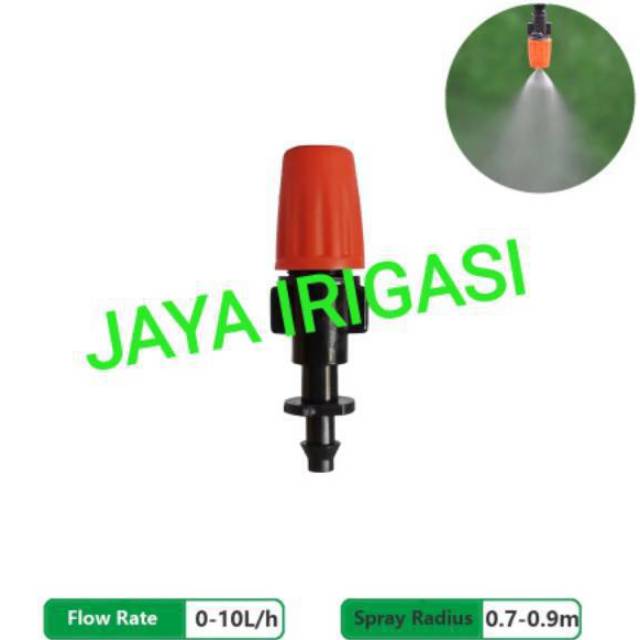 SPRAYER ORANGE SPRAY NOZZLE + NEPEL JOINER 7MM KE SELANG PE 7MM