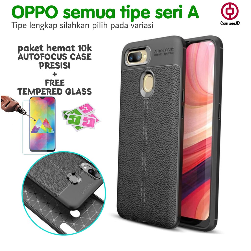 Auto Focus case OPPO A11k/A12/A3S/A5S/A7/A1K/A37/A71/A83/A5 A9 2020 -silikon casing motif kulit soft