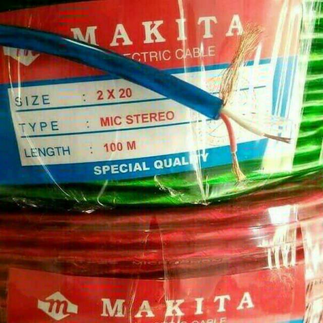 Kabel audio mic Makita Stereo 2 x 20 panjang 100 meter