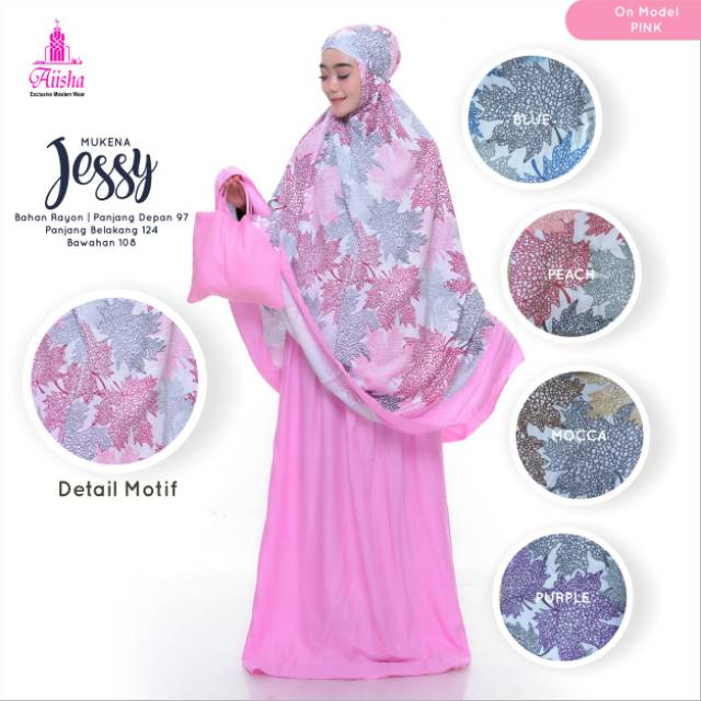 Mukena jessy/alat sholat/peralatan sholat/mukena rayon/mukena ori aiisha/mukena dewasa