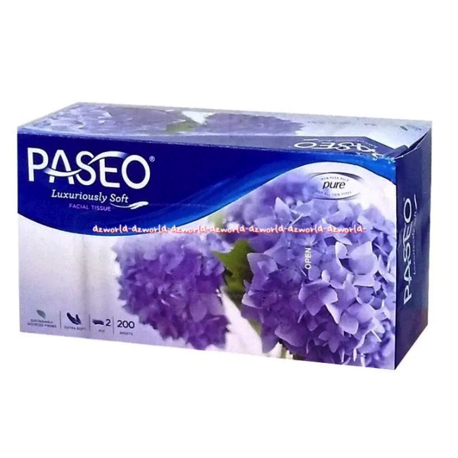 Paseo Luxuriously Soft Facial Tissue 200sheet Tissu Kotak Paseo Ungu Tisu Kemasan Kotak Lux Purple