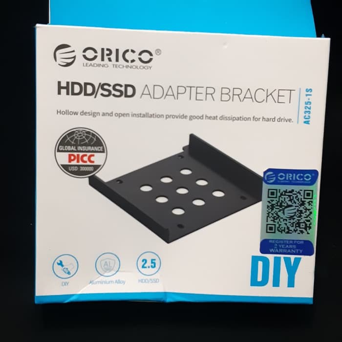 ORICO AC325-1S Aluminium 3.5 inch To 2.5 Inch SSD HDD Bracket - Hitam