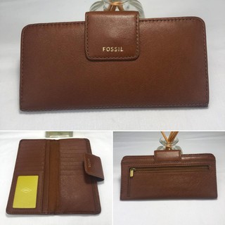 Dompet wanita Fossil original emma flap RFID warna brown 