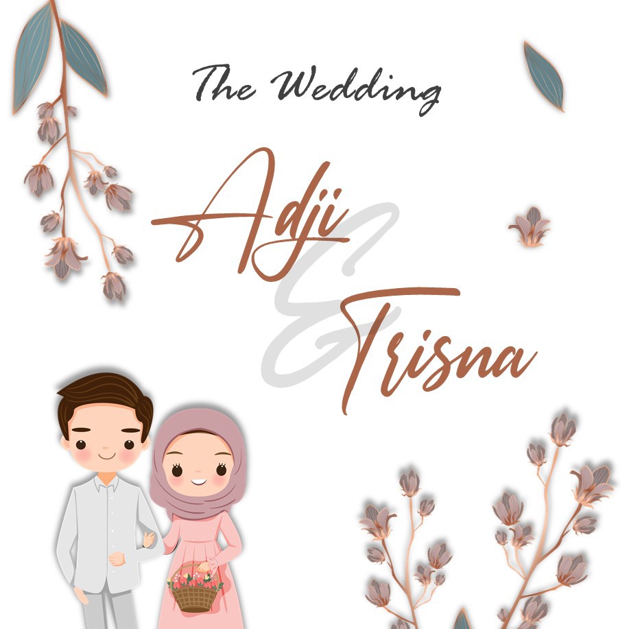 Undangan Digital Video Pernikahan Minimalis Karakter Lucu Elegan Minimalistic Rustic Clean Bunga