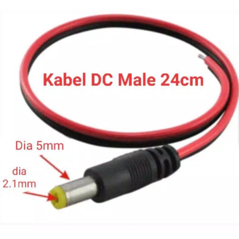 Jual kabel jack dc diameter luar 5mm dalam 2.1mm | Shopee Indonesia