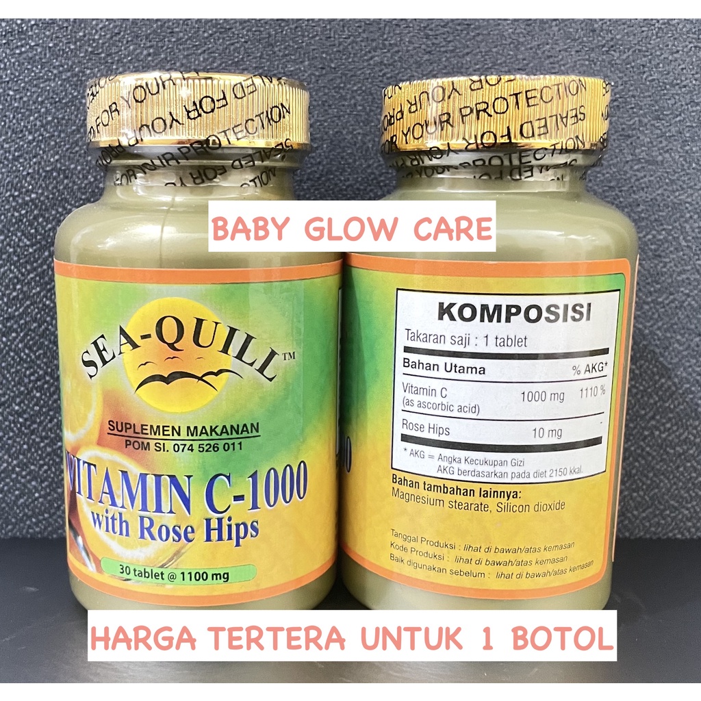 SEAQUILL VITAMIN C 1000MG ISI 30 TABLET SEA QUILL VITAMIN C SEA-QUILL
