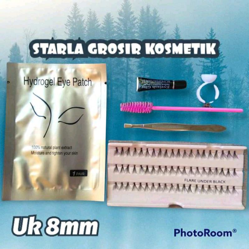 Paket eyelash extension sendiri dirumah varian under uk 8mm / peralatan eyelash / bulu mata tanam ha