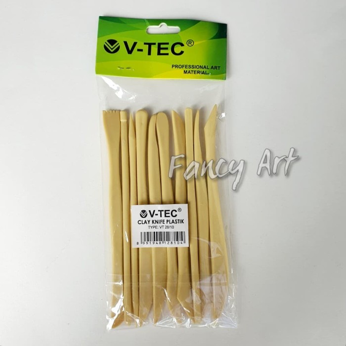 

UKIR-ALAT- V-TEC CLAY KNIFE PLASTIK / ALAT FOUNDANT/ PISAU UKIR/ CLAY TOOL ISI 10 -ALAT-UKIR.