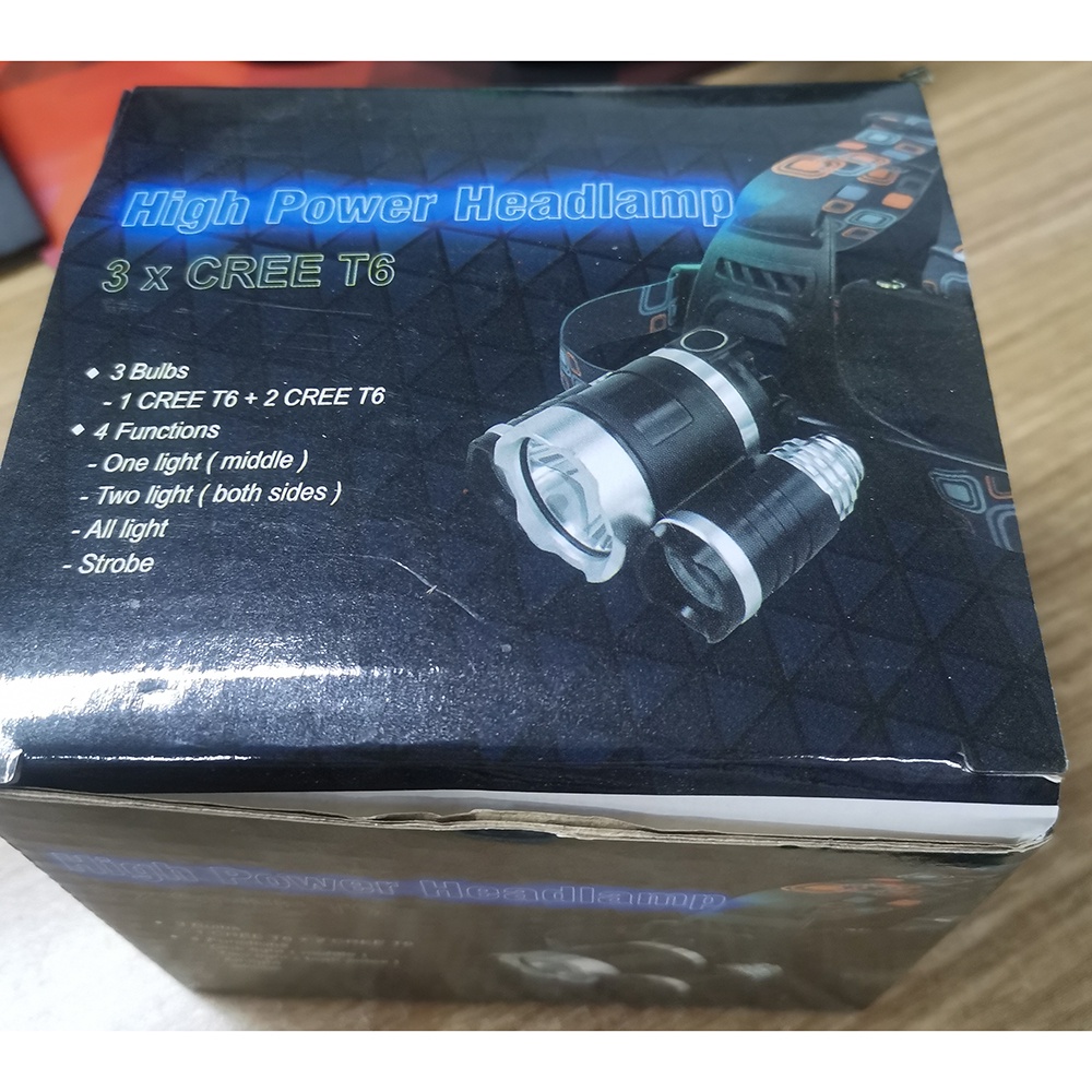 Headlamp Headlight 3 LED Cree XM-L T6 + 2 XEP 10000 Lumens - L3