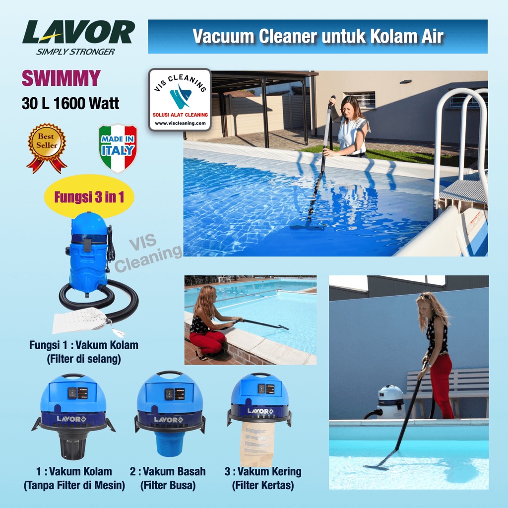 Vakum Kolam Renang / Kolam Air merk LAVOR Swimmy (Tangki 30 L)