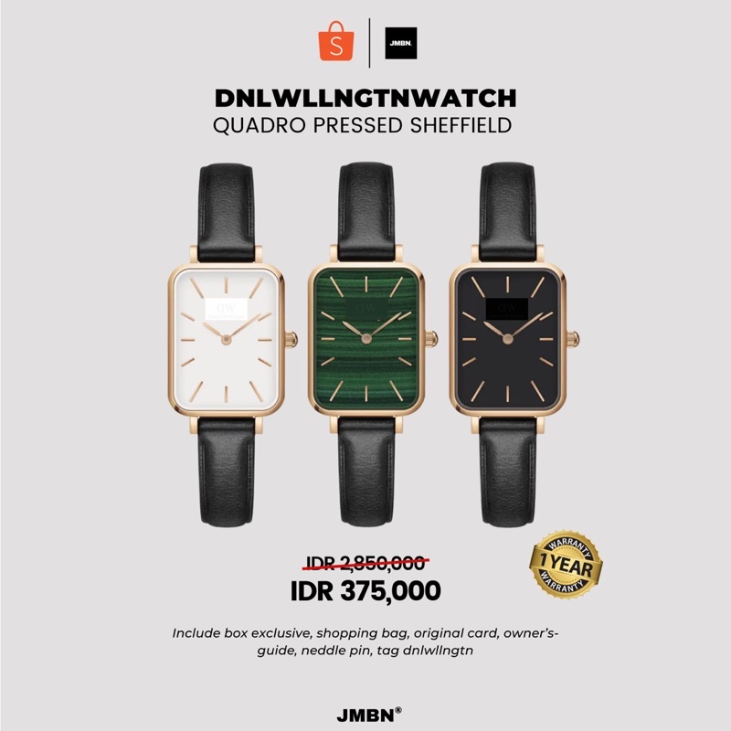 [TERLARIS - COD] JAM TANGAN PRIA WANITA DW QUADRO PRESSED SHEFFIELD