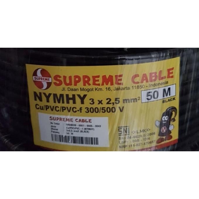 KABEL SERABUT SUPREME NYYHY 3X2.5 3 X 2.5 50 METER