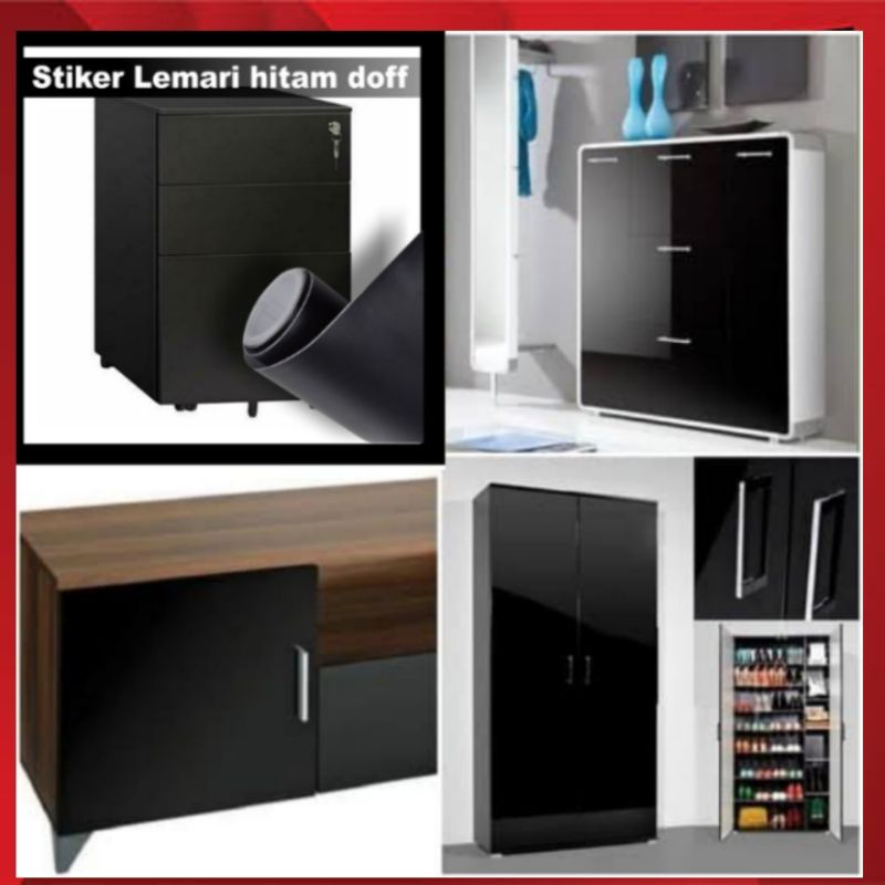 Stiker Hitam Stiker Lemari Hitam Glossy Stiker Lemari Warna Hitam Doff