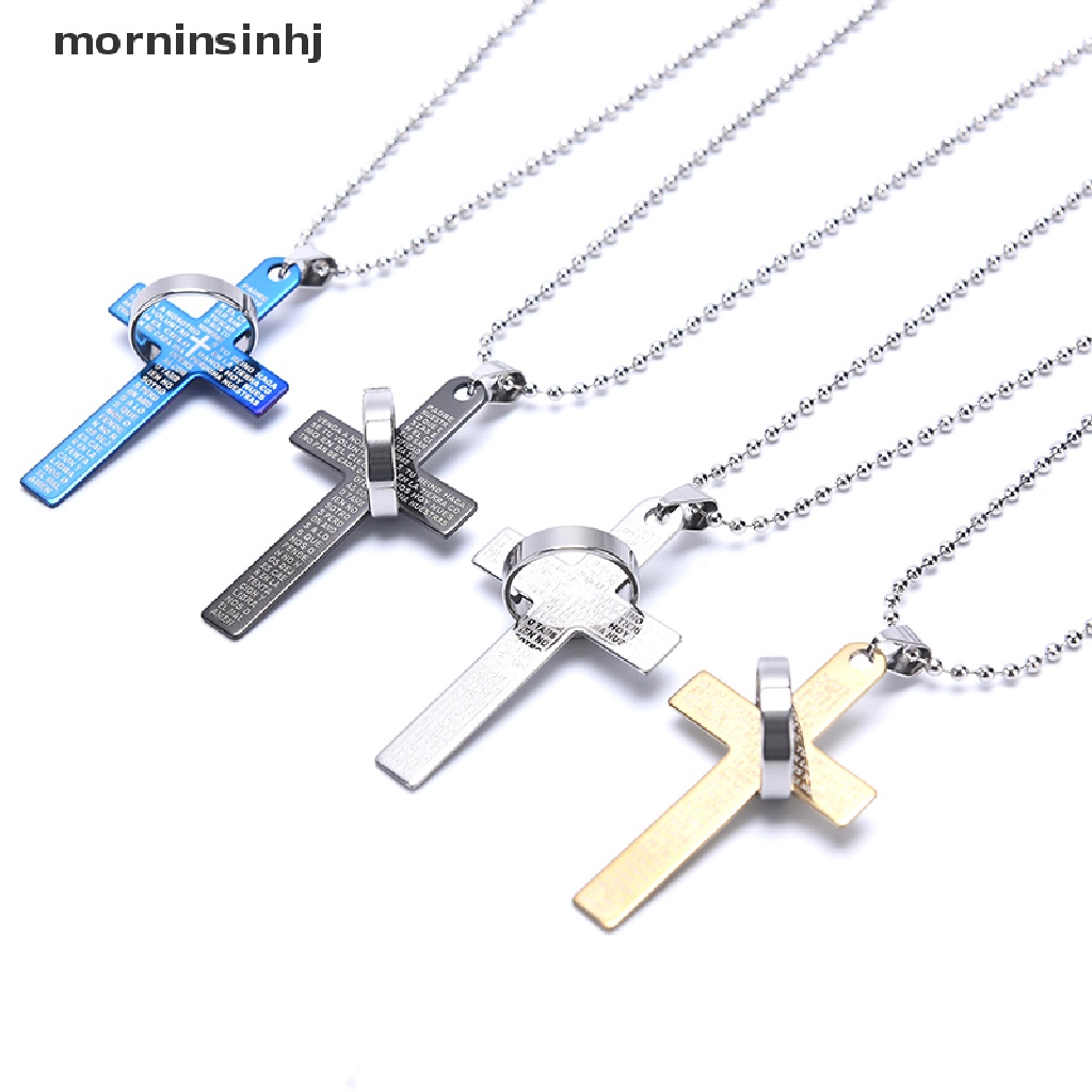 Mor Kalung Rantai Liontin Salib Yesus Bahan Alloy Untuk Umat Kristen