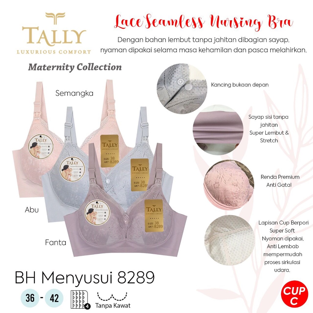 [NEW PRODUCT] TALLY (1pcs) Bra Menyusui Maternity Bra 2118 / Bahan Seamless Lembut Bra Travelling