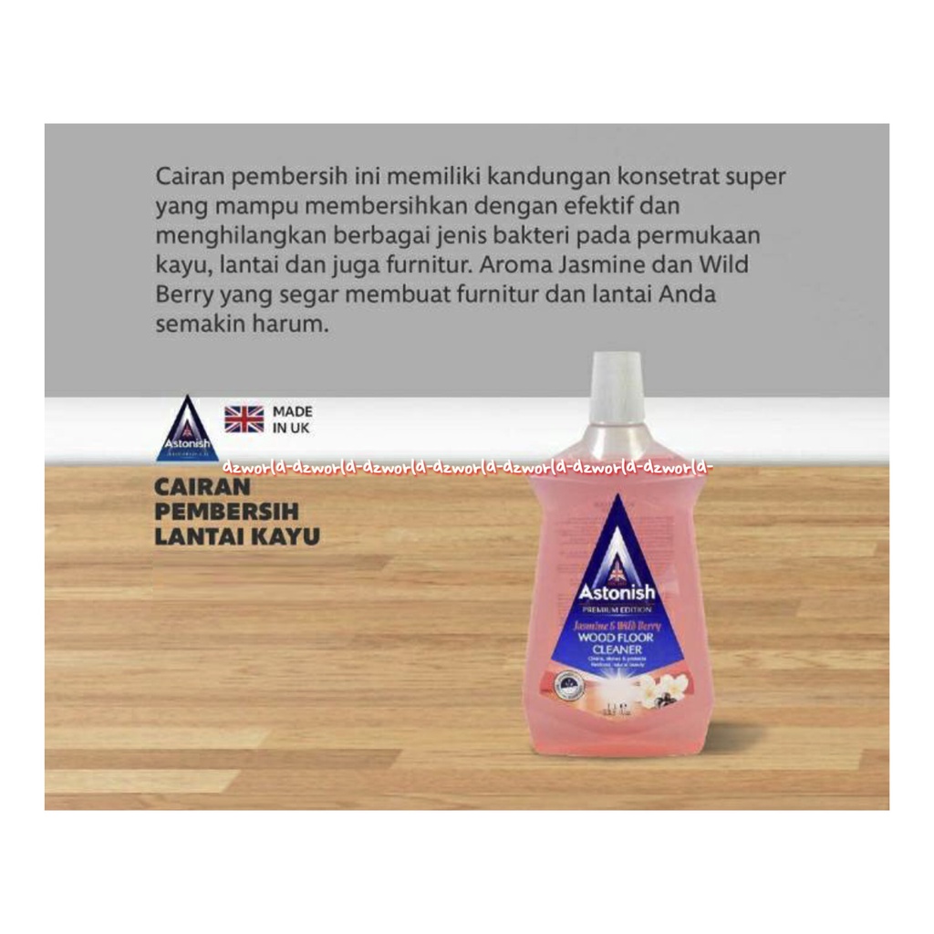 Astonish Wood floor Cleaner Jasmine Wild Berry 1L Astonis Pembersih Lantai Kayu lantai Parket  Aroma Wangi Bunga Melati 1 Litter