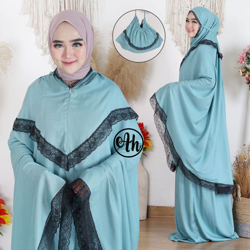 (BISA COD)Mukenah hasinah Rayon motif viscose premium free tasbih