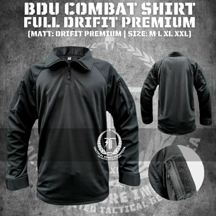 BDU COMBAT SHIRT FULL DRIFIT HITAM