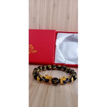 Pixiu.. Gelang Xuping Naga 3D dan Batu Tulisan Mantra (P2 K12)