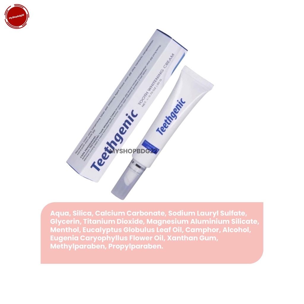 Teethgenic Tooth Whitening Cream 20 gr Krim Pencerah Pemutih Atasi Gigi Kuning By Myshopbdg22