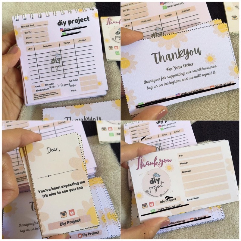 

PAKET OLSHOP NOTA | LABEL PENGIRIMAN | THANKYOU CARD | SEGEL STIKER