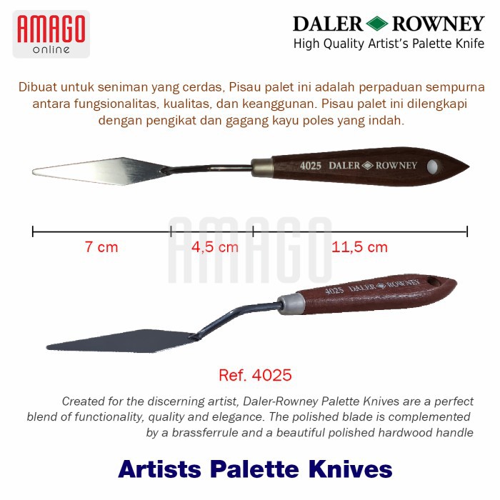 

Pisau Palet DALER-ROWNEY - Artists Palette Knife - No 25 - 803004025
