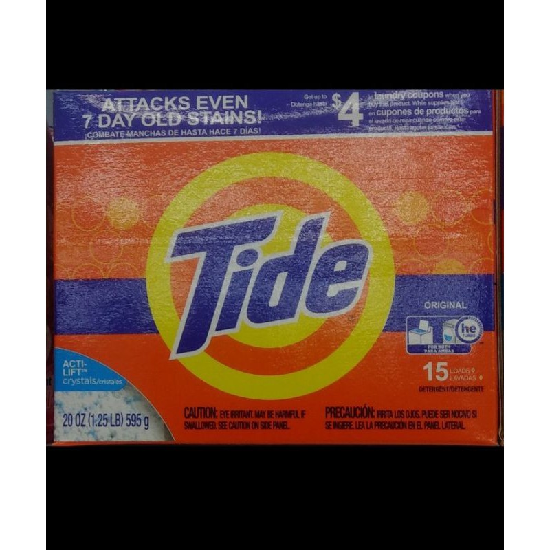 Jual TIDE ORIGINAL POWDER LAUNDRY DETERGENT 20 Oz(595gr) Shopee Indonesia