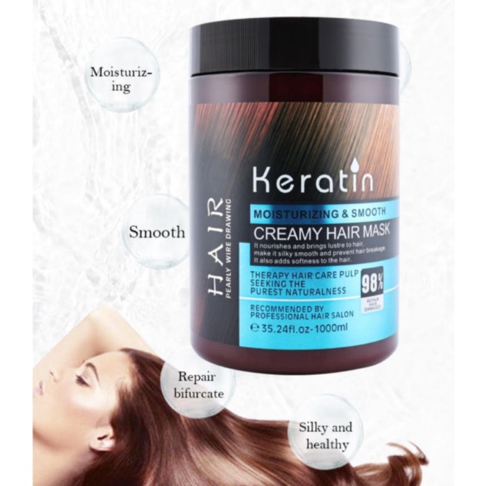 PROFESIONAL SALON/MASKER RAMBUT KERATIN/AMPUH ATASI RONTOK KETOMBE/ HALAL BPOM/TREATMENT/ lae sa luay-6